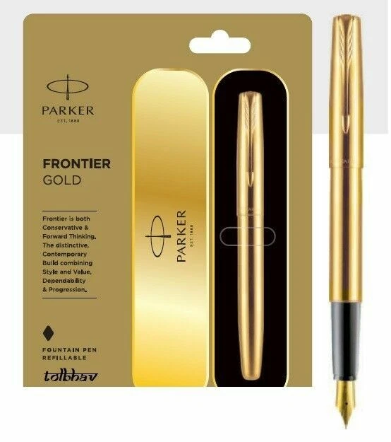 Parker Frontier Gold GT Fountain Ink Pen FP Trim