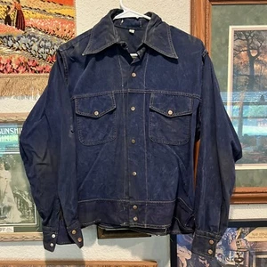 Vintage 60er/70er Lee Rockabilly SELTEN gebürstetes Wildleder Polo Größe Medium - Bild 1 von 6