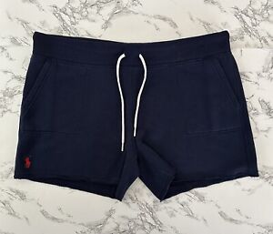 Polo Ralph Lauren Terry Fleece Embroidered Shorts Navy Blue Women’s Size Large