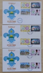 TUVALU FIRST DAY COVER SCOUTING 1982 + SET OF 2 GUTTER PAIRS - Picture 1 of 1