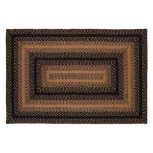 Ebony Braided Area Rug By IHF Rugs. 6' x 9' Rectangle Rug. Black Tan  - Picture 1 of 2
