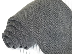 Thick Wool Tie Charcoal Gray Fine Herringbone Weave 56 x 3 7/8 Made in Italy - Picture 1 of 3