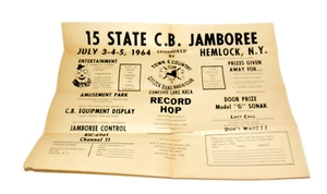 Vintage 1964 15 State C.B. Jamboree 16" x 12" Poster W/ Separate. 12" x 8" Map A - Picture 1 of 5