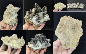 Racimos de calcita de dientes de perro naturales especímenes de cristal de Pakistán 7 piezas 3,6 kg - Imagen 1 de 8