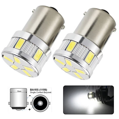 2pcs 12V BA15S 1156 SMD brake light LED indicator bulb taillight bulb! - Image 1 of 4