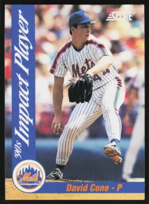 1992 Score David Cone #90 BASEBALL New York Mets 90's Impact Players - Image 1 of 2