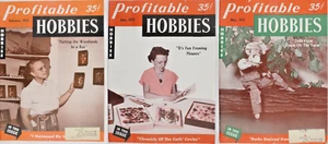 VTG 1953 Profitable Hobbies Magazine Lot Hobby Craft Flower Pressing Doll Making - Picture 1 of 13