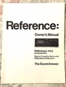 Reference 712D cassette player recorder Owners Manual - Picture 1 of 1