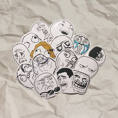 Meme Sticker / Aufkleber Pack Ragefaces - 15 Stück - Leicht abziehbar - PVC/Viny