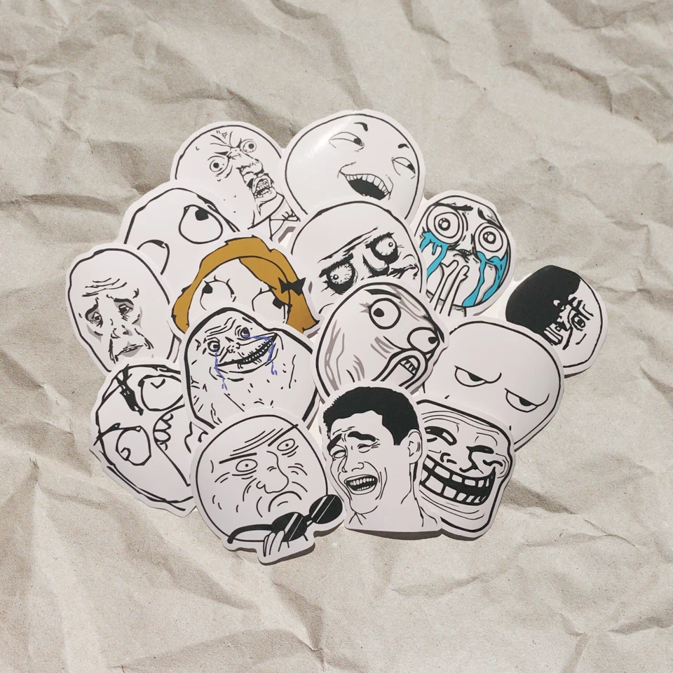 Meme Sticker / Aufkleber Pack Ragefaces - 15 Stück - Leicht abziehbar - PVC/Viny - Bild 1 von 4