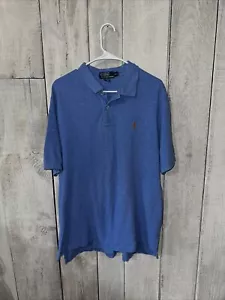 Polo vintage Ralph Lauren uomo 2XL blu chiaro manica corta polo 100% cotone - Foto 1 di 5