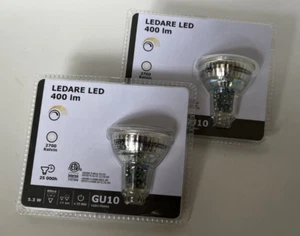 Set of 2- Ikea LEDARE GU10 LED bulb 400 lumen, 2700 k, Dimmable 5.3w - Picture 1 of 2