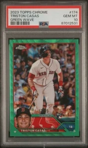 2023 Topps Chrome Green Wave Triston Casas Rookie RC Refractor #/99 PSA 10  - Picture 1 of 3