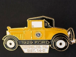 Vintage Enameled Lions Club Auto c1980's-90's Lapel Pin Reinholds, PA - 1929 For - Picture 1 of 3