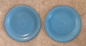 Vintage Pair Of Homer Laughlin FIESTA TURQUOISE 9 1/2" Luncheon Plate  Pre-owned - Picture 1 of 2
