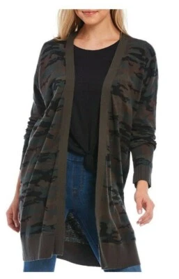 Sanctuary Women's Green Camouflage Play Open Front Cardigan Sweater Size S - Image 1 of 4