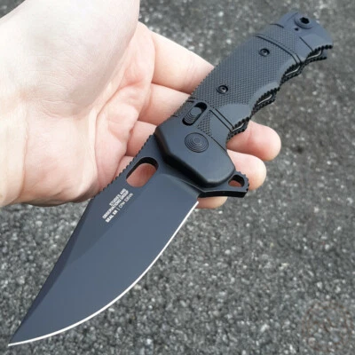 SOG Seal XR Folding Knife 3.9" S35VN Steel Clip Point Blade Black FRN Handle - Image 1 of 4