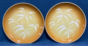 Pair Vintage Harkerware Bamboo Patterned Plate - Picture 1 of 5