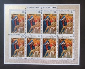 Burundi 1970 Easter Christ laid in tomb 50f SG524 sheet used as photo - Imagen 1 de 1