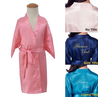Vestido kimono personalizado con flores niñas niños ropa de dormir vestido de novia 4-14 Foto 1 de 4