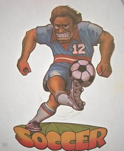 Vintage Soccer Iron On Heat Transfer Retro 70's NOS New Old Stock - Picture 1 of 3