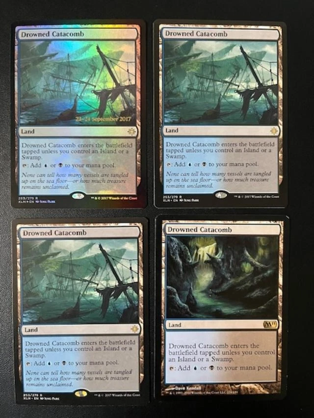 MTG- Drowned Catacomb x4 (One is FOIL) - Image 1 of 1