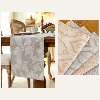 3D Embossed Table RunnerTextured Fabric for Dining Table Bed Runner & Home Decor - Image 1 of 4