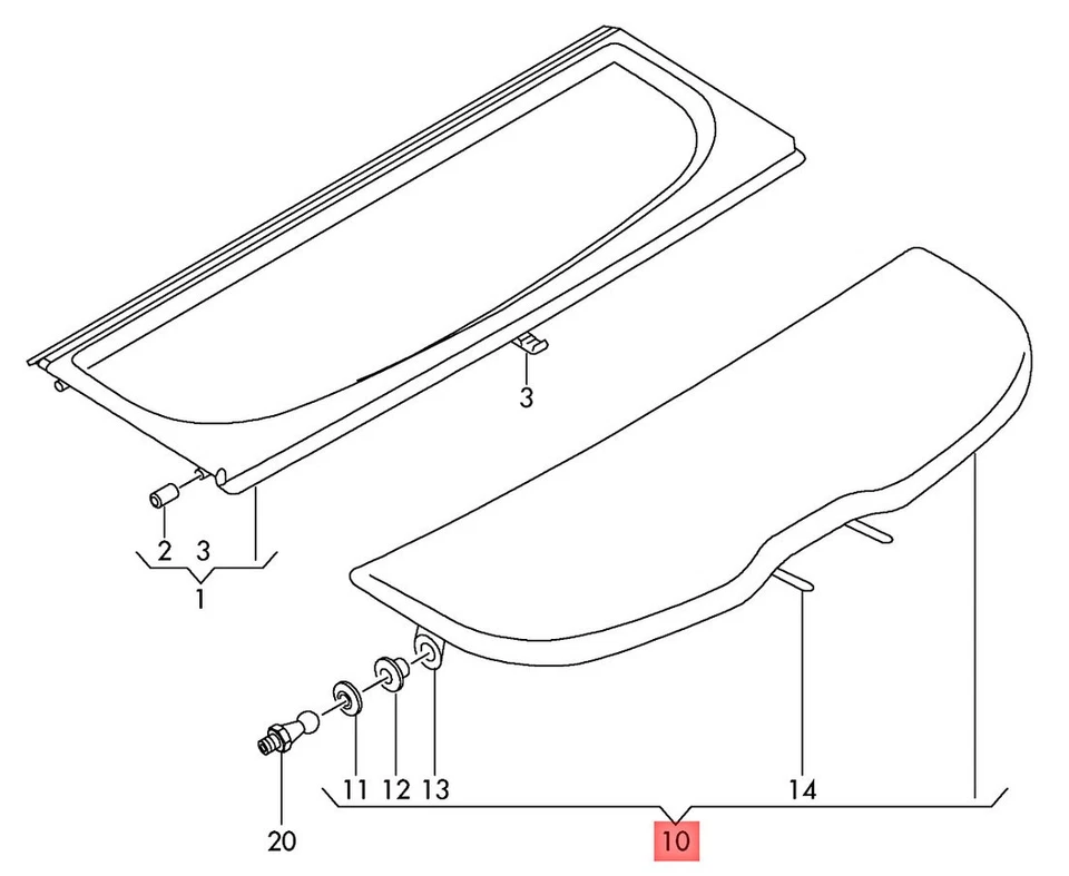 Funda Original AUDI Q3 RSQ3 84B 8UB para Compartimento de Equipaje Negra 8U0867771SN7 Foto 1 de 1