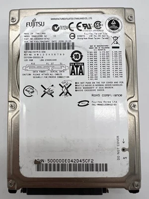 Fujitsu MHW2120BK G2 120GB 2.5" SATA HDD Laptop Hard Drive Tested 2008 - Image 1 of 4
