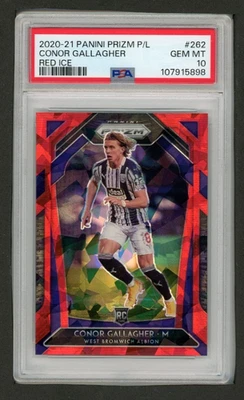 2020-21 Prizm Premier League Conor Gallagher Red Ice RC PSA 10 - Image 1 of 2