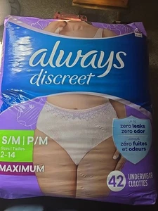 Ropa interior Always Discreet para incontinencia 42 unidades para mujer S/M calzoncillos máximos - Imagen 1 de 4