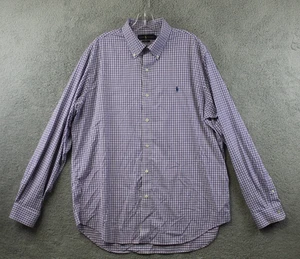 Ralph Laruen Classic Fit Men's XL Purple/ White Plaid Long sleeve Button Shirt - Picture 1 of 9