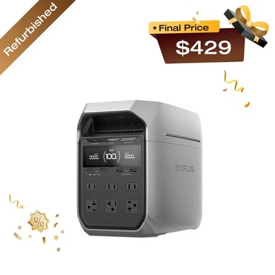 EcoFlow DELTA 3 Plus 1024Wh 1800W Portable Power Station LFP Battery Refurbished - Image 1 of 4