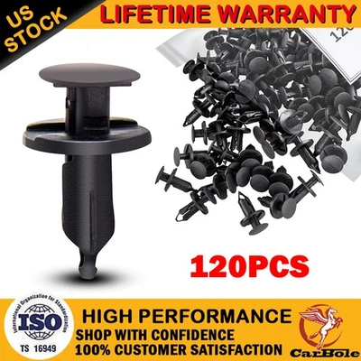 120x Clip 8mm Agujero Plástico Remaches Sujetador Clips de Empuje para Coche Auto Parachoques Guardabarros Foto 1 de 4