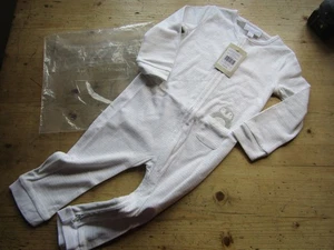 The Little White Company Organic Cotton Snowy Penguin Pocket Zip Sleepsuit 3/6M - Picture 1 of 3