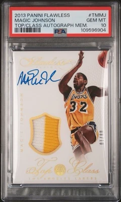 2013 Flawless:Top Of The Class Auto. “PSA 10” Magic Johnson GU Patch Auto /10 - Image 1 of 3