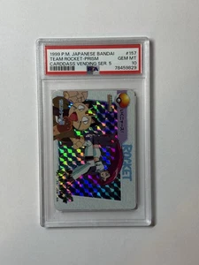 1999 P.M. Japanese Bandai Team Rocket Prism Carddass Vending Series 5 PSA 10 - Picture 1 of 2