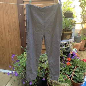 Plus Size U.K. 24 Houndstooth Dogtooth Check Slim Fit Trousers With Side Zip - Picture 1 of 5