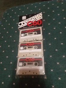 Vintage 1980s Cassette C60 Pack Of 3 Blank Perfect Unused Unopened Very Rare Htf - Bild 1 von 12