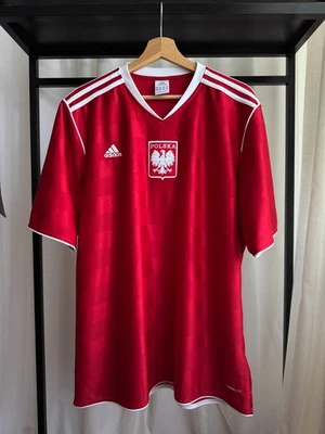 Vintage Adidas Polska Poland Striped Football Soccer XL Jersey - Image 1 of 4