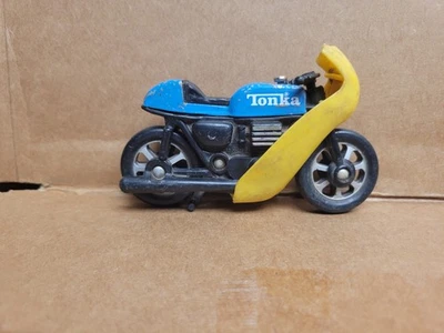 Винтажная синяя подставка для мотоцикла кафе гонщика 1979 игрушка Гонконг - Изображение 1 из 4