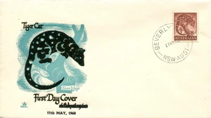1960 Tiger Cat 8d - Royal FDC Blue/Black - Picture 1 of 2