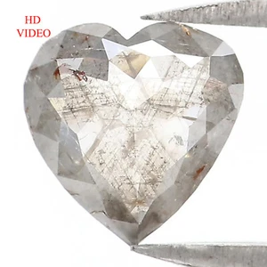0.66 CT Natural Loose Heart Shape Diamond 6.45 MM Salt And Pepper Diamond QL1623 - Picture 1 of 8