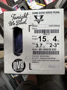 NEW - NIB 15lb DV8 "DAMN GOOD VERGE PEARL" UNDRILLED - Picture 1 of 3