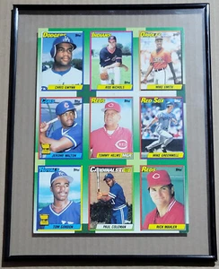🎁 Framed 1990 Topps Uncut Sheet MIKE GREENWELL TOM GORDON +7 Great Gift Idea - Picture 1 of 3