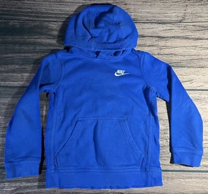 Nike Essential Pullover Hoodie Swoosh Kids Blue Size XS - Picture 1 of 7
