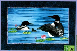 Loon Dance Wall Quilt Pattern Strong Contrasting Print Reclusive Loons and Baby - Picture 1 of 2