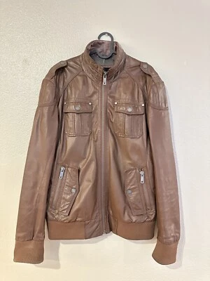 Jack Jones Men's Soft Leather Jacket Black size 175 M - Image 1 of 4