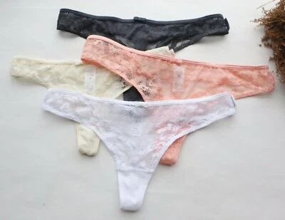 Mujeres Sexy Tanga Floral Malla y Encaje Ropa Interior Hipster Tanga Bragas S-M-L-XL Foto 1 de 2
