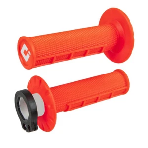 Odi V2 Half Waffle MX Lock-On Grips Fluorescent Orange For KTM 125 SX 1996-10 - Picture 1 of 2